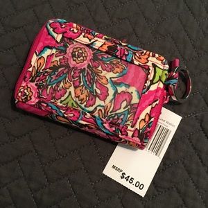 Vera Bradley petite zip around wallet w key ring